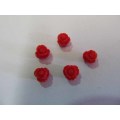 Flower, No Hole, Acrylic Rose, Red, 7mm, 5pc