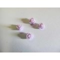 Flower, No Hole, Acrylic Rose, Lilac, 7mm, 5pc
