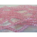 Chinese Crystal Beads, Glass, Rondelle, Pink, 5mm x 8mm, ±35pc