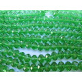 Chinese Crystal Beads, Glass, Rondelle, Green, 7mm x 10mm, ±35pc