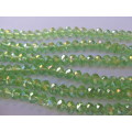 Chinese Crystal Beads, Glass, Rondelle, Green AB, 6mm x 8mm, ±35pc