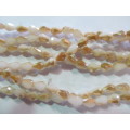 Chinese Crystal Beads, Glass, Teardrop, White / Bronze, 8mm x 6mm, 20pc