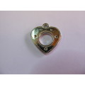 Pendant, Heart, Rhodium Plated, Nickel Colour, 27mm, 1pc