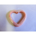 Pendant, Shell, Heart, Pink, 31mm, 1pc