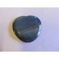 Pendant, Shell, Heart, Denim Blue, 32mm, 1pc
