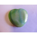 Pendant, Shell, Heart, Green, 32mm, 1pc
