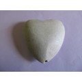 Pendant, Wood, Heart, Beige Marble, 48mm x 46, 1pc