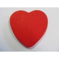 Pendant, Wood, Heart, Red, 60mm, 1pc