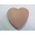 Pendant, Wood, Heart, Dusty Pink, Hole Top To Bottom, 40mm, 1pc