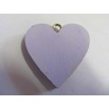 Pendant, Wood, Heart, Lilac, 41mm, 1pc