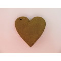 Pendant, Wood, Heart, Gold Colour, 40mm, 1pc