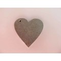 Pendant, Wood, Heart, Silver Colour, 40mm, 1pc