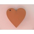 Pendant, Wood, Heart, Nude Colour, 40mm, 1pc