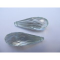 Acrylic Crystal Beads, Teardrop, Green, 42mmx 15mm, 2pc