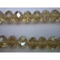 Chinese Crystal Beads, Glass, Rondelle, Yellow, 11mm x 15mm, 4pc