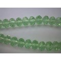 Chinese Crystal Beads, Glass, Rondelle, Green, 7mm x 10mm, ±35pc