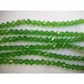 Chinese Crystal Beads, Glass, Uneven Cut, Green, 7mm, ±22pc