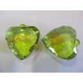 Acrylic Shapes, Heart, Green, 43mm, 2pc