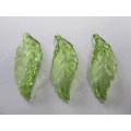 Acrylic Shapes, Leaf, Green, 39mm x 14mm, 4pc
