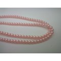 Glass Pearls, Shiny Pink, 4mm, ±210pc