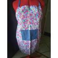 Apron, Handmade, Polycotton, Pink And Blue, One Size Fits Alls, 1pc