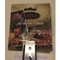 KETLA Braai, 16` Braai Tongs, 0.6mm Stainless Steel, Soft Grip Handles, 180g