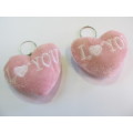Keyring, Heart With Words - I Love You - Pink, 8cm, 1pc