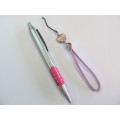 Pen And Cellphone Charm Set, Pink, 1 Set
