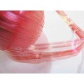 Synthetic Ribbon, Shiny Orangy Pink, ±4mm Wide, Sold Per Meter, 1Meter - 1pc