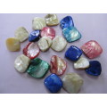 Shell Beads, Diagonal, Mixed Colours, ±14pc
