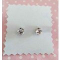Earrings, Studs With Crystal Rhinestones, Stud Size 7mm, 2pc