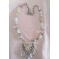 Necklace Set, Necklace - Rose Quartz, Glass + Foil Beads On Rolo Chain With Toggle Clasp And More...