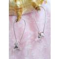 Nickel Earrings With Clear Attachment, ±46mm, 1Pair