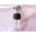 Spice Bottle, Clear Glass With Writable Label On Front, Size  110mm x 40mm, 1pc
