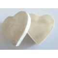 Trinket Box, Mother Of Pearl, Heart, Soft White, ±60mm x 24mm, 1pc