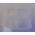 Tablet (Medicine) Holder, Clear, 4 Compartments, Plastic, 60mm x 60mm, 1pc