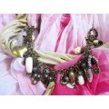 Bracelet, Shell And Charm Chain Bracelet 20cm With 8cm Extender, Bronze Lobster Clasp