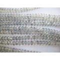 Glass Crystal Beads, Rondelle, Silver Grey AB, 6mm x 8mm, ±25pc