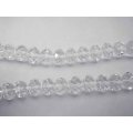 Glass Crystal Beads, Rondelle, Clear, 6mm x 8mm, ±25pc