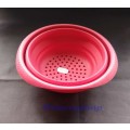 Colapsible Silicone Colander, Red, Working Diameter 110mm - 150mm, 1pc, See Photo Below