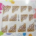 Nail Art Stickers, 3D Design, Black With Yellow, 1pc