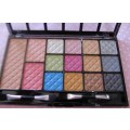 Eye Shadow and Blusher Combo, 3 Cheek Colours and 12 Eye Colours, 1pc, See Photos