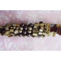 Server Spoon, Beaded, Brown, 255mm x 69mm, 1pc, See Photos