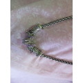 Burtell Necklace, Purple And Clear Rhinestoned, Rondals On Snake Chain, 50cm, Nickel