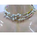 Cheri Necklace, Assorted Beads On Neckwire, Natural Colours, 1pc