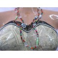 Cheri Necklace, Handmade And Wooden Beads, Earthy Colours, 70cm, 1pc