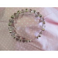 Cristia Bracelet, Clear Crystal Beads On Wire, Nickel, 55mm Diameter, 1pc