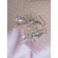 Cristia Earrings, Clear Crystal Teardrop, Nickel, 55mm, 1 Pair