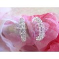 Cristia Earrings,  Hoop Earrings, Clear Crystal Beads, 30mm, 1 Pair