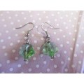 Cristia Earrings,  Green Crystal Earrings, Flower Shape, 38mm, 1 Pair